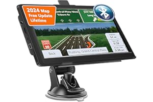 VIRXCIR Bluetooth Sat Nav, 7 inch GPS Navigator for Car, Truck, HGV with 2024 UK Europe Maps, Lifetime Free Updates, Support Postcode Search and Voice Guidance, Speed Camera Alert, Lane Guidance Assist, POI