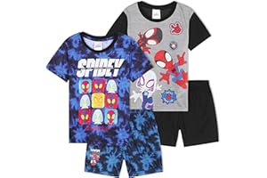Get Trend Pijamas Niño y Chico Pack de 2 Pijamas Divertidos Niños Verano Manga Corta Ropa de Dormir Regalos para Niños