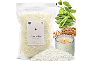 CANDELISS Cera di soia per candele in Vaso 1kg. Cera naturale vegetale per candele con punto di fusione basso per creare candele fatte in casa Soy wax for candle making (1kg)