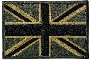 ELLU Parche bordado con la bandera del Reino Unido, color verde