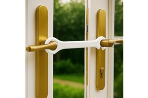 Enhon Patio Door Holders to Stay Open, French Door No Drill Elastic Restraint Strap for Holding Patio Doors Open Ventilation Aid and Pet Access Solution for Dogs & Cats Fits (Standard (6.7 Inch))