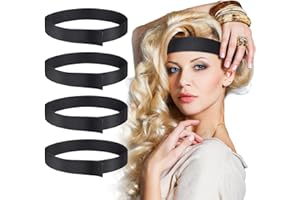 AMAXIU Lot De 4 Bandeau Elastique Perruque, Bande Élastique Pour Perruque Élastiques Pour Maintenir Les Perruques, Antidérapant Bande De Dentelle Réglable Pour Perruques Bords Appropriés Contrôle Des Cheveux