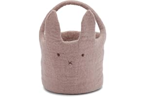 ‎ÉN GRY & SIF Gry & Sif handgemachter Osterkorb aus Filz, Osterdeko, Ostergeschenke, Präsentkorb, Geschenkkorb, Osterkörbchen mit Henkel, Osterkorb für Kinder, Ostermitbringsel | 1x Hasenkorb rosa (⌀15 cm x H15 cm)
