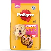 Pedigree Puppy Dry Dog Food, Chicken & Milk, 1.2 kg, Contains 37 ...