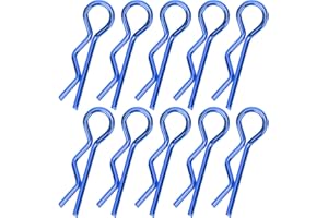 DILWE Clips RC en forma de R, 10 piezas de metal 7 MM Clips de carcasa de coche RC Pieza de repuesto mejorada para 1/5 1/6 1/8 1/10 RC Car(azul)