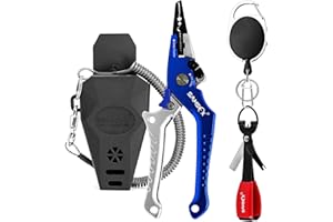 SAMSFX Pinces de Blocage en Aluminium pour pêche et pêche avec Outil de nouage Rapide et rétracteur Zinger