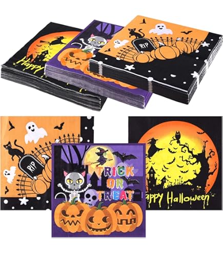 Whaline Lot De 40 Assiettes En Carton Jetables Pour Halloween, 4