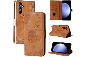 Rostsant Handyhülle für Samsung Galaxy S23 FE 5G Löwenzahn PU Leder Samsung Galaxy S23 FE 5G Flip Case Brieftasche Tasche Hülle Magnetisch Handyhülle für Samsung Galaxy S23 FE Braun