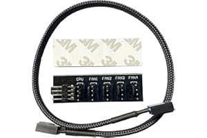 AYPZUKE 1 Stück Pwn Fan Splitter Hub lüftersteuerung 5-Wege Computer Lüfter Gehäuselüfter PC Lüfter Splitterkabel für Desktop PC