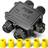 PEBA&reg; IP68 Waterproof Junction Boxes, Waterproof Cable Connector, 5-Way Outdoor Cable Connector Junction Box, Suitable for Ca
