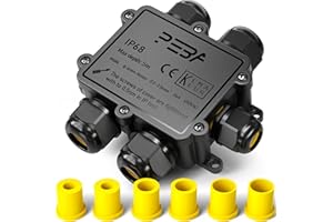 PEBA Scatola di Giunzione Impermeabile IP68,Scatole di derivazione impermeabili,Scatole derivazione esterne - Scatola di connessione elettrica a 5 vie per cavi da 4-14mm,Connettori cavi impermeabili