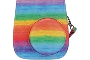 Futerał ochronny i transportowy ZUIKAKU kompatybilny z Fujifilm Instax Mini 11/9/8/8+ Instant Photos z kieszenią na akcesoria i regulowanymi paskami na ramię. (Tęcza)