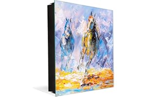 Concept Crystal Guarda Llaves Decorativo con Pizarra Magnética K14 Temas del Mundo: Carrera de Caballos