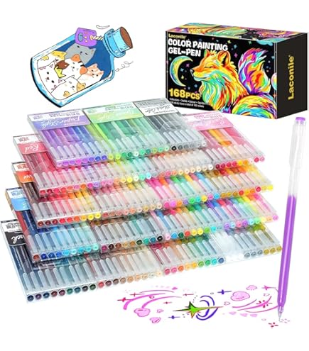 Shuttle Art Acryl Gelpennen Set, 0,6mm 72 Kleuren Glitter