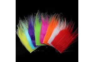 Tigofly 8 unids 8x8 cm UV colores Furabou pelo largo artesanía piel fibra sintética Streamer cola ala mosca pesca atando materiales