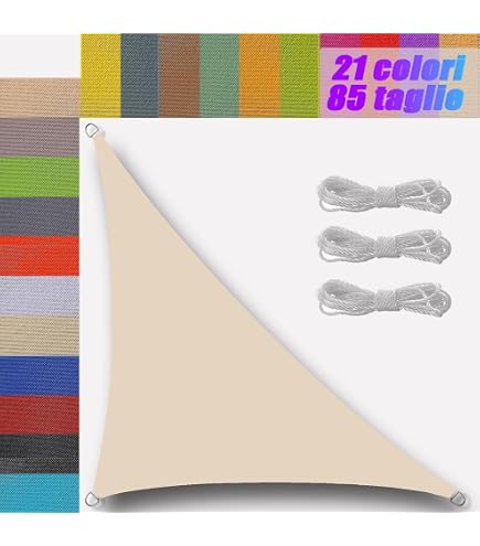 Vela Ombreggiante Triangolare 2 X 2 X 2 M, Tessuto PES Impermeabile, Colore Sabbia, Protezione UV 95% Per Terrazza E Giardino | Leroy Merlin - 10