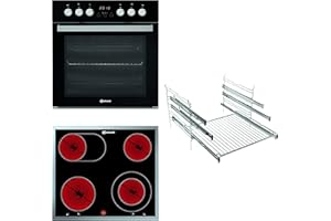 Bauknecht HEKO H500 Herd-Kochfeld Kombination/ Glaskeramik-Kochfeld (60cm)/ Hydrolyse-Selbstreinigungssytem/ PowerHeißluft/Backauszug auf 3 Ebenen