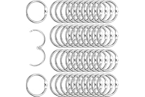 FIBOUND 100 Pièces Anneaux de Reliure À Feuilles Mobiles de, Anneau de Reliure de 20 mm/0,78 Pouces, Convient pour les Fiches, les Cahiers, les Porte-Clés, les Bureaux, la Maison - Argent