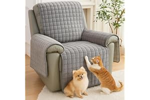 ZGDDPZA Recliner Chair Cover with Armrests, Non-Slip Thickened Flannel Sofa Protector for 1/2/3 Seater Armchairs, Soft Warm Snuggle Chair Cover for Pets and Kids