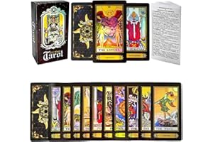 ANGYANG Tarot Cards Deck Set, 78 Classic Tarot Cards for Beginners & Expert Readers, Surface Laser Fortune Telling Cards with Guide Book English Instructions