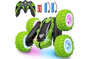 SIMPIM Ferngesteuertes Auto, 2,4 GHz elektrisches Renn-Stuntauto, doppelseitige 360°-Roll- und Rotationsfunktion，RC 4WD High Speed ​​Offroad für 6 7 8 9 10 11 12 Jahre altes Jungenspielzeug