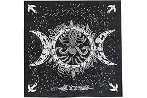 T TOOYFUL Nappe de Carte de Tarot, Nappe D'autel de Divination, Phases de Lune Triple Déesse, Tapis de Carte de Jeu de Société,Nappe Tarot