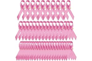 CKANDAY Lot de 50 broches en satin rose pour sensibilisation au cancer du sein pour femmes filles hommes collecte de fonds publics activités commémoratives fête de campagne de survivant fournitures de fête