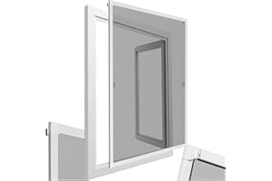 TecTake Moustiquaire fenetre & Store Cadre en Aluminium 130x150cm Blanc Filet Anti Moustique Résistante aux intempéries & aux UV idéal Chambre Enfant, Salon, Chambre Bebe Entrée Maison