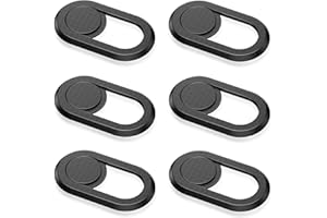 CloudValley Lot de 6 housses de protection pour webcam 2020 pour ordinateur portable, coulissante horizontale, couverture de webcam pour MacBook Air, MacBook Pro, iMac, iPad, Prating, Noir