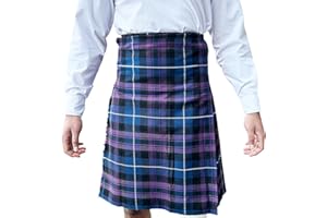 BRAW CLANS TARTANS Deluxe-Kilt für Herren, 4,5 m, verschiedene Karomuster, Taillengröße 76,2–116,8 cm, schottische Anlässe wie Junggesellenabschiede, formelle Veranstaltungen, Polyester und Baumwolle,