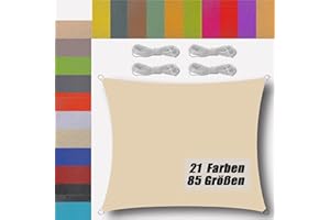 Ufamiluk sonnensegel wasserdicht rechteckig 1x3.5m sonnensegel Balkon Regenschutz 95% UV Schutz Windschutz Überdachung Plane für Garten Terrasse Outdoor Camping Patio Schwimmbad Aprikose