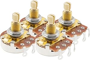 Musiclily Pro Albero in Ottone Full Metriche A500K Potenziometro Audio Taper per Chitarra e Basso (Set di 4)