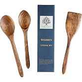 Demy Craft Ceviz Ağacı El Yapımı Tahta Kaşık Ve Spatula Seti 30 Cm.