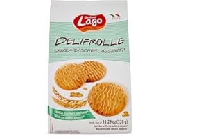 Lago 1968, Delifrolle 320 g, Frollini Senza Zucchieri Aggiunti, Biscotti con Farina di Grando Tenero, Ideali per il Controllo dell'Indice Glicemico, Senza Olio di Palma