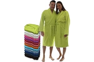 LEBENGOOD Albornoz Unisex para Mujer y Hombre 100% Algodón Rizo Americano 400 gr con Cinturón, Bolsillos, Ducha, Bata Suave, Toalla (L, Coral)