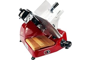 PALATINA WERKSTATT Berkel Pro Line XS 25 Trancheuse professionnelle pour votre cuisine avec planche en bois de fût 100 % fabriquée à la main Rouge