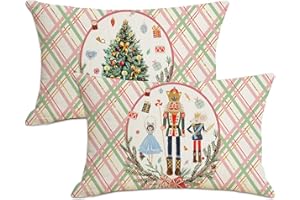 BSEICAL Świąteczne poszewki na poduszki, prostokątne, świąteczne poszewki na poduszki, dekoracje świąteczne do wewnątrz, na sofę, salon, sypialnię, dom, choinkę, płatek śniegu, jeleń, juta, z niewidocznym