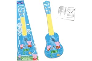 Lexibook, Peppa Pig, Meine erste Gitarre für Kinder, 6 Nylonsaiten, 21“ lang, inkl. Anleitung, blau/gelb, K200PP