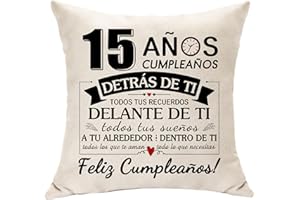 Hasodeo Regalos de 15º cumpleaños Funda de Cojín Decoración de Cumpleaños Regalos para 15 Años Niña Niño Idea Regalo para Hija Hijo Nieta Nieto Regalos Inspiradores de Cumpleaños (15 años)