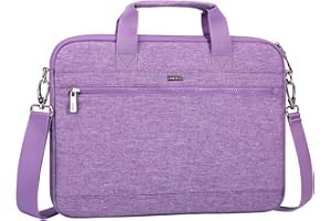 LANDICI 360° Protective Laptop Bag 14-15 Inch with Shoulder Strap, Laptop Case Sleeve for MacBook Air/Pro 15, Chromebook 14, Dell XPS 15, Waterproof Computer Bag Slim Briefcase for Men Women-Purple
