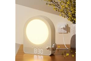 ‎BLONBAR blonbar Wake-up Licht mit Aurora Lampe & 10 Naturklängen, Wecker mit 2 Alarmen, dimmbares Nachtlicht,Schlafzimmer Nachttischlampe mit Tageslicht, Lichtwecker