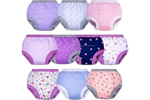 BIG ELEPHANT Baby Mädchen 6er-Pack Töpfchen-Unterwäsche, gepolsterte, saugfähige Blumen-Trainingshose für Kleinkinder