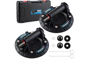 YUENGJGI 2 Pack 8" Sollevatore di Vetro a Vuoto, Potenti Ventose per Vetri Pesanti, Piastrelle, Ventose per il Settore della Movimentazione dei Materiali (Carico Circa 150kg/330lbs)