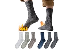 Caudblor 6 par skarpet wełnianych, długie męskie i damskie, skarpety turystyczne, miękkie, wygodne, wełniane, skarpety zimowe, skarpety termiczne, rozmiar 38-42