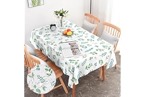 G-dake Tovaglia Rettangolare Antimacchia, Foglie e Fiori Tovaglie Impermeabile Lavabile Poliestere, Copritavolo per sala da pranzo, cucina e soggiorno, Ristorante, Banchetti（140x180cm）