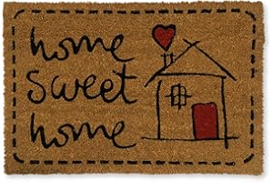 KOKO DOORMATS Zerbino Ingresso casa - Tappeto divertenti in fibra di cocco e base antiscivolo da PVC, da esterno e interno con misure 40x60cm (Home Sweet Home)