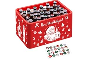 Sinmoe Calendario de Adviento para Hombres 1 Juego de Banderolas para Cajas de Cerveza. y 24 Pegatinas(Estilo Hermoso)