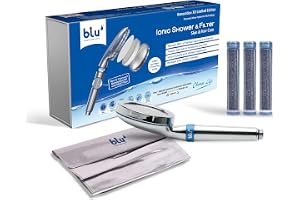 blu Ionic Shower Head & Filter - Handheld, Chrome (Amazon Exclusive) | Removes Chlorine & Harmful Pollutants, Prevents Hair Loss, Moisturizes Skin