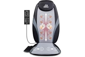Snailax Masażer Shiatsu Z Podgrzewaczem - Żelowy Węzeł Masujący, Poduszka Do Masażu Głębokiego Ugniatania, Poduszka Masująca Do Domowego Fotela Biurowego