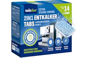 ‎WOLDOCLEAN WoldoClean 2in1 Entkalkungstabletten für Kaffeevollautomaten - 2-Phasen Entkalker gegen Kalk & Korrosion, einzeln verpackt, 14 x 16g